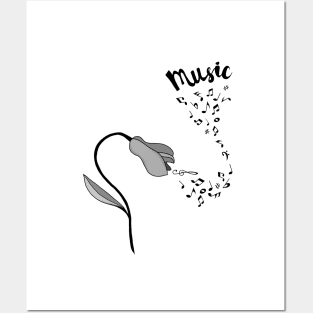 Flower and music Posters and Art